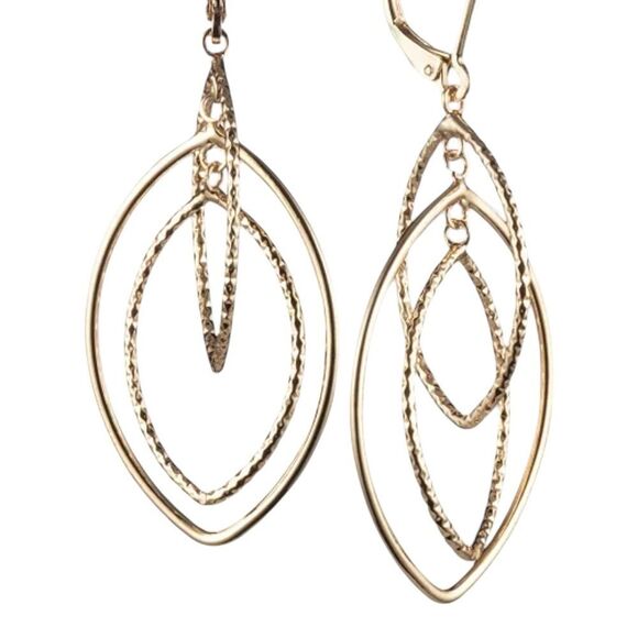 Anne Klein Dangle Gold Tone Earrings - Picture 1 of 4